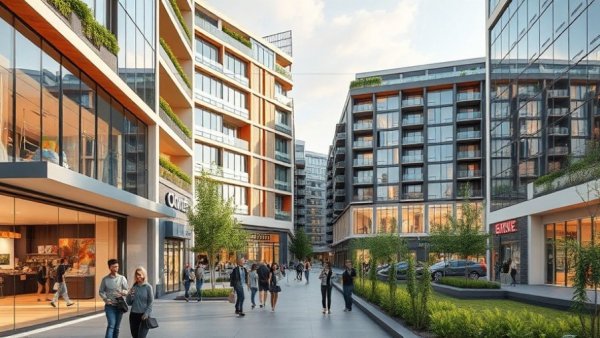 Hancock Center redevelopment Austin showcasing modern retail and residential area.