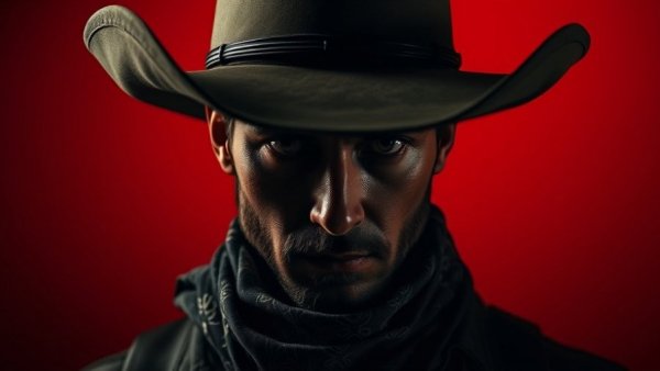 Mysterious cowboy portrait from Shaboozey Outlaws Never Die Tour