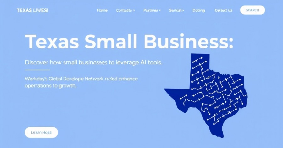 Minimalist design illustrating Texas small businesses using AI tools for growth