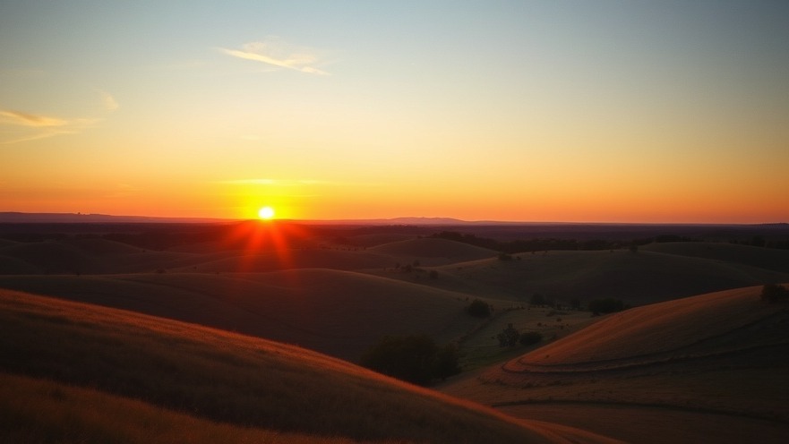 Serene sunset over Lone Woman Ranch in Driftwood, TX, showcasing Texas music history.