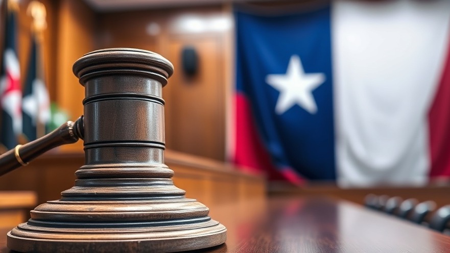 Closeup of a courtroom with a Texas flag, highlighting Texas abortion law impacts.