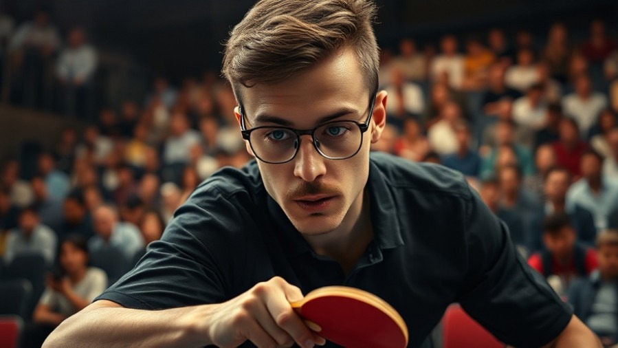 Focused young man playing table tennis, embodying Timothée Chalamet films' inspiring performances.