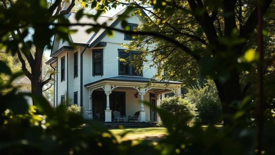 Mysterious Victorian house among lush greenery in Austin community.