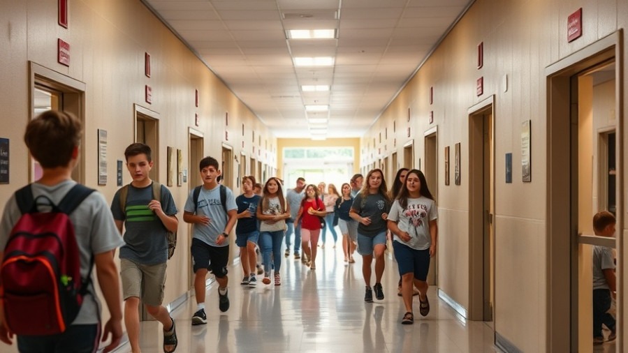 Students walking down the hall at Faubion Elementary, supporting small business growth in the Austin community.