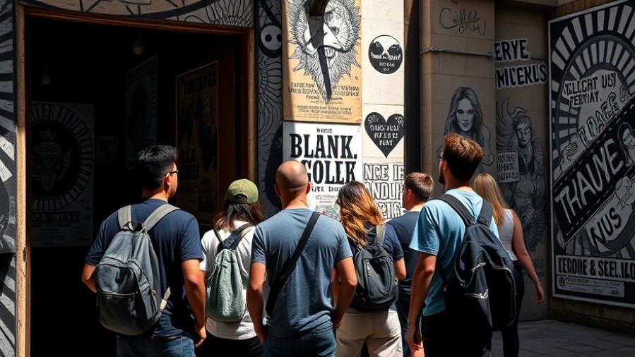 Casually dressed fans in doorway, embracing Austin community's vibrant music venue culture.