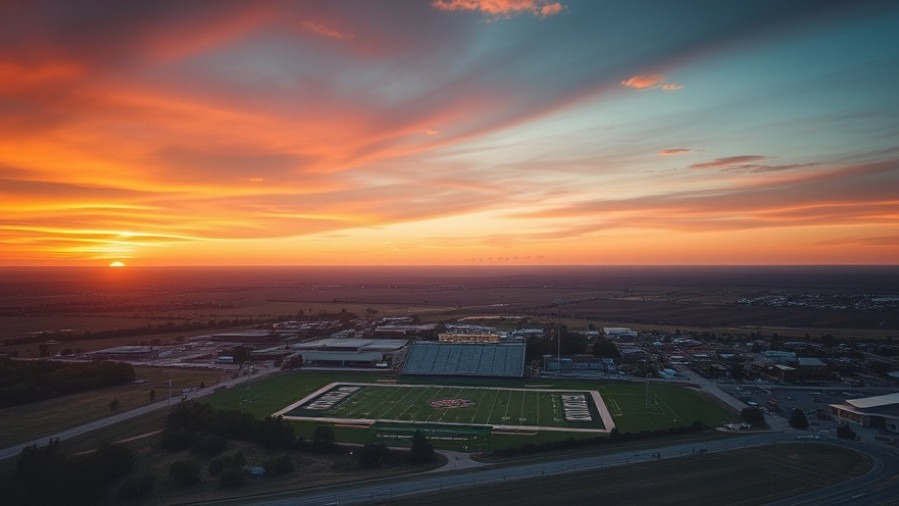 Stunning sunset over Celina, Texas, highlighting child safety in schools.