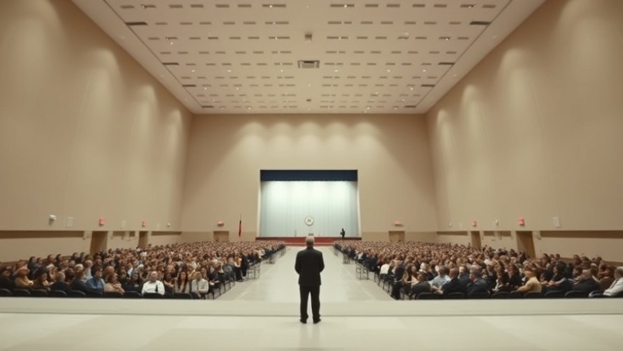 Wesley Hunt stands alone in a grand hall, symbolizing Texas politics and small businesses.