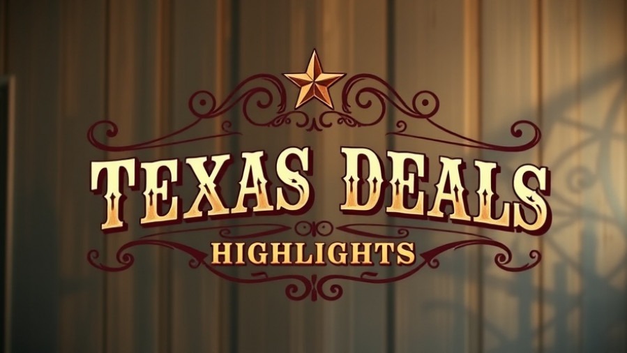 Austin Small Business logo 'TEXAS DEALS' in vintage western style, ornate design.