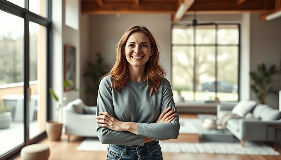 Confident woman in modern home, representing real estate trends in Northwest Houston.