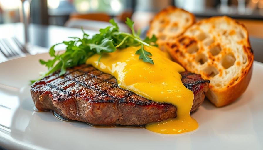 Elegant gourmet steak dish at new Austin restaurant opening.