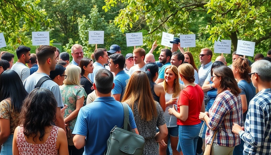 Austin primary challenge gerrymandering protest with diverse group holding signs.