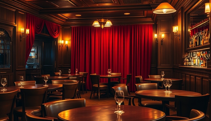 Cozy bar interior ideal for Austin community events, warmly lit.