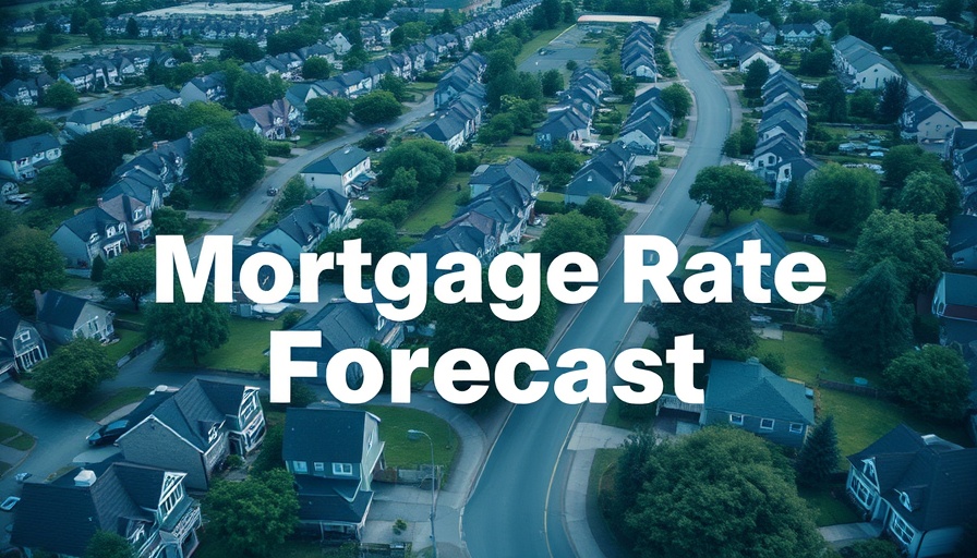 Suburban neighborhood with mortgage rate forecast overlay, Houston.