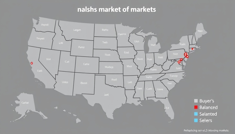 U.S. housing market map with buyer's and seller's markets highlighted.