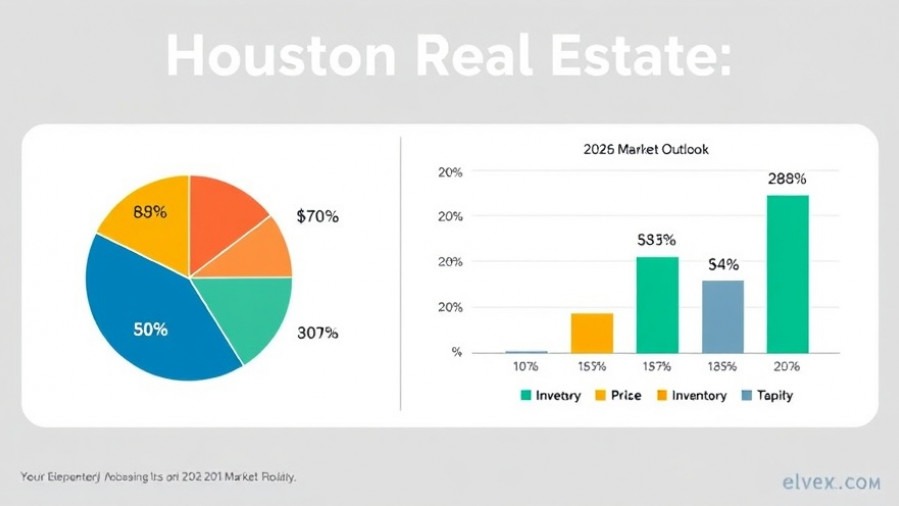 Infographic showcasing Houston real estate trends for 2026 with market outlook data.