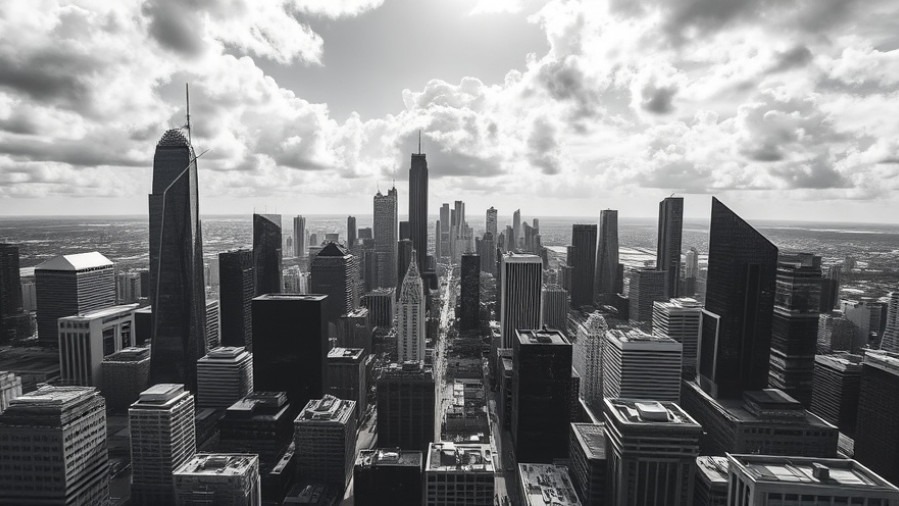 Futuristic Houston cityscape highlighting rental growth and market trends.