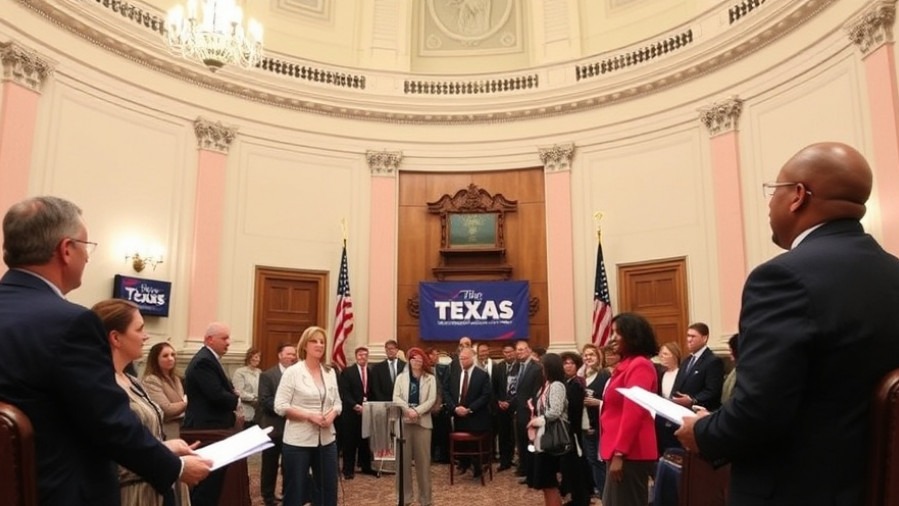 Q&A with Texas Senate candidates at a political rally in the Capitol building.