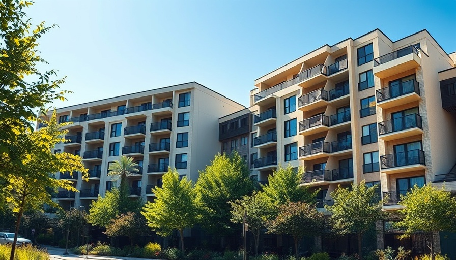 Energy efficient housing with modern architecture and greenery.