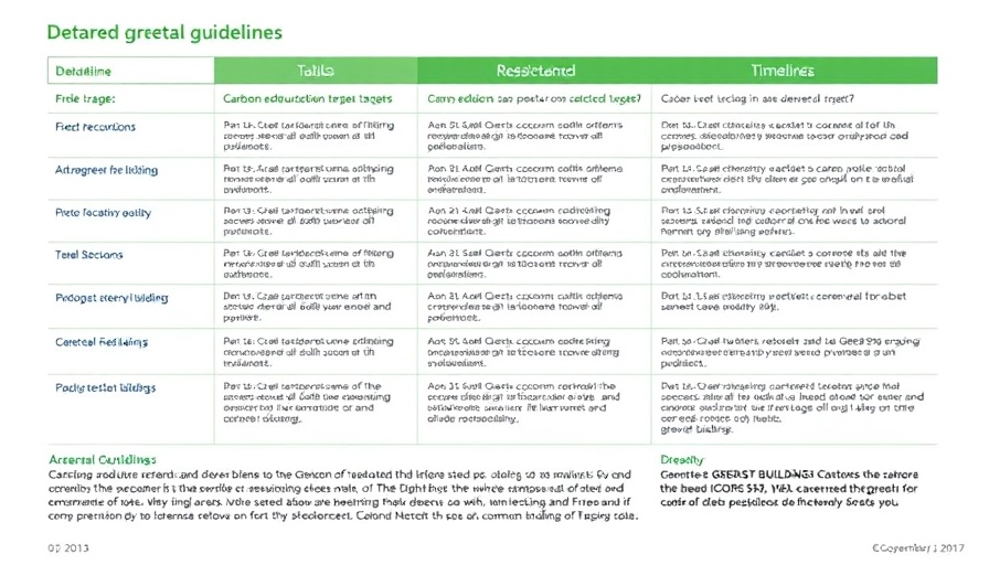 Green Star Buildings Climate Positive Pathway table with targets and timelines.