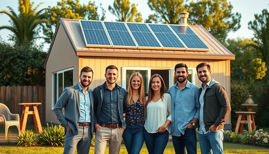 Happy group by flat pack modular housing featuring solar panels.