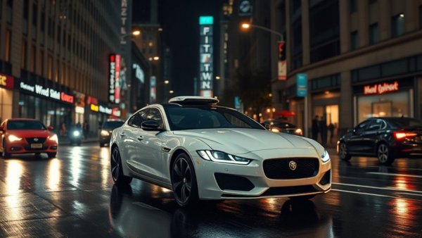 Waymo vehicle in San Francisco at night amid service suspension discussion.
