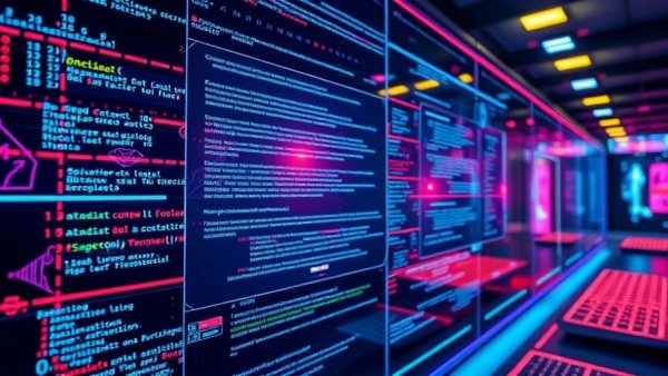 Futuristic cyber interface simulating advanced attack surface management 2026.