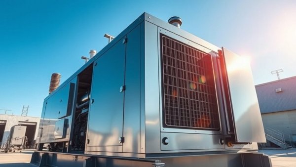 Modern power generator at tech facility for data center power solutions