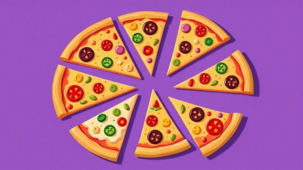 Colorful cartoon pizza slices resembling AI spending pie chart 2026