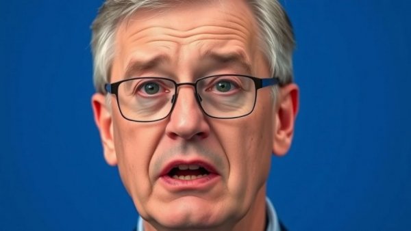 Undersea cable damage context, man in glasses speaking, blue background.