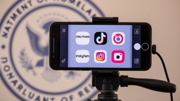 O-1B visa for influencers with social media logos and government seal.