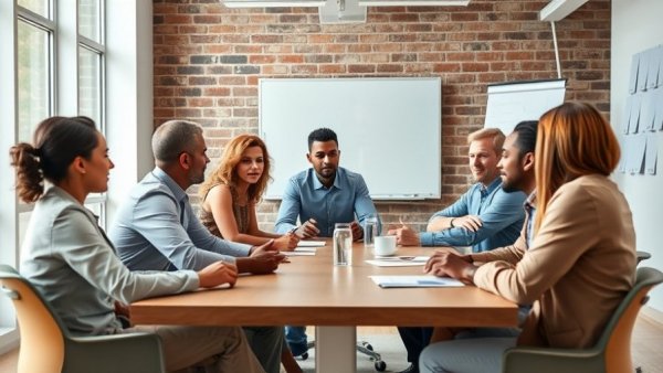 Diverse team discussing CIO challenges in 2026 at a modern office.