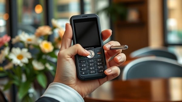 Person using Motorola Razr Fold book-style foldable in cafe.
