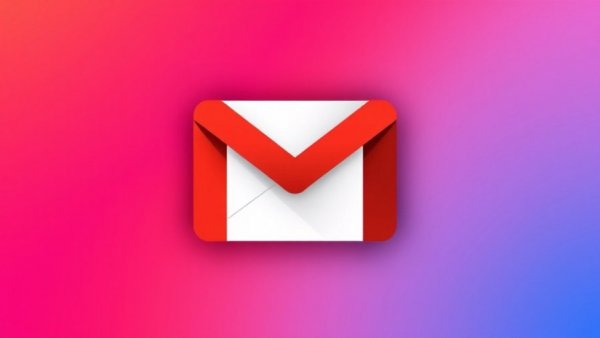 Colorful geometric Gmail logo showcasing AI features, digital art