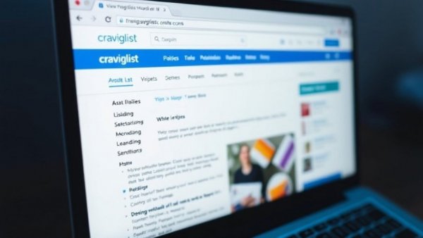 Minimalistic Craigslist interface highlighting community and service categories.