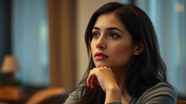 Thoughtful woman sitting, relevant to OpenAI Torch acquisition discussion.