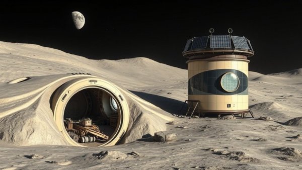Futuristic lunar hotel concepts for lunar hotel tours.
