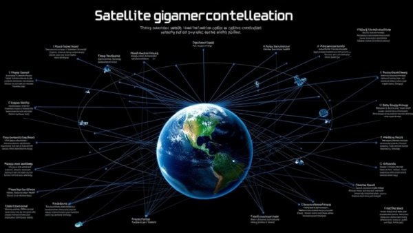 TeraWave megaconstellation diagram with satellite orbits and data links.