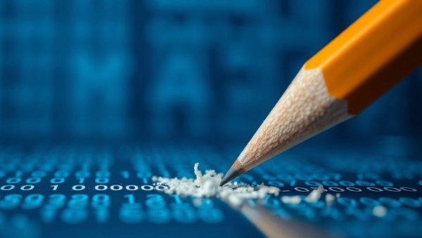 Pencil erasing binary code, symbolizing Poland energy grid wiper malware.