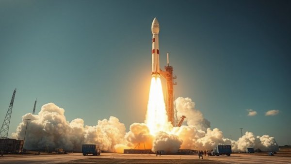 Rocket launch showcasing space-based data centers potential