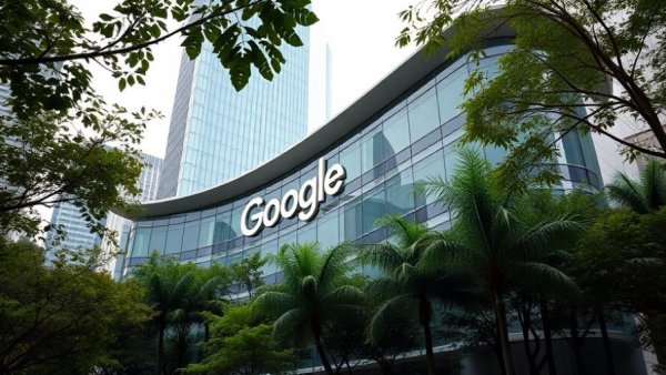 Google headquarters with distinct architecture during daylight, Google antitrust appeal implications.