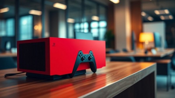 Gaming console design in office highlights Steam Machine Delay and RAM Crisis.