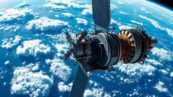 Satellite orbiting Earth showcasing the economics of orbital AI.