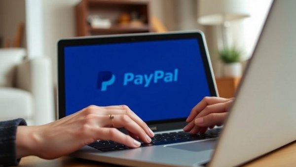 Stripe acquisition of PayPal concept depicted on a laptop screen.