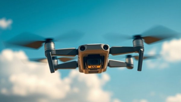 DJI Mini 3 Pro drone in flight highlighting its sleek design and sky backdrop.
