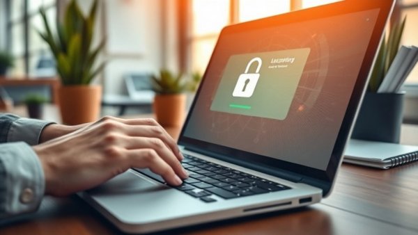 Close-up of laptop showing AI cybersecurity login screen, representing CISO security challenges.