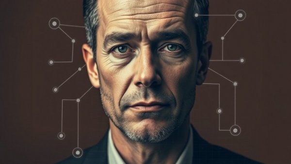 Abstract illustration of AI reducing workplace burnout with digital overlay.