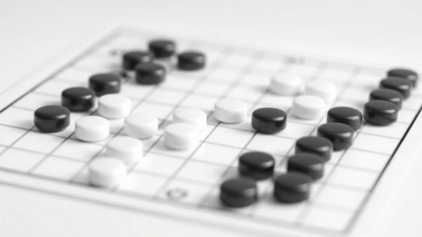 Minimalistic Go board symbolizing 10 years of AlphaGo and Google Gemini 3 impact.
