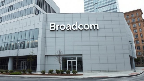 Exterior of Broadcom corporate building associated with cloud service providers antitrust complaint.