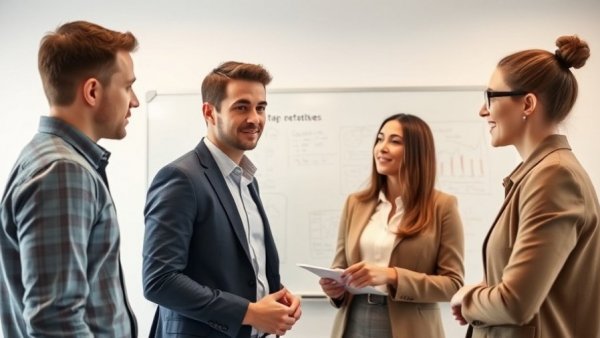 Colleagues discussing strategy on a whiteboard symbolizing AI's impact on employment.