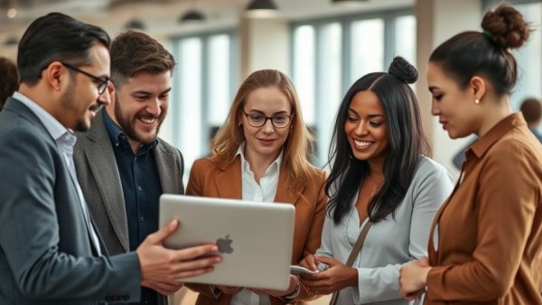 Professional team collaborating in office, Australia tech sovereignty discussion.